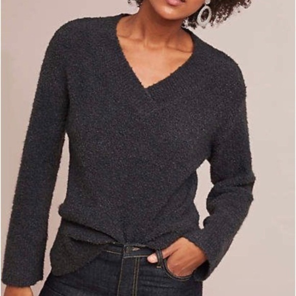 NWT Anthro Clayton Oversized Soft Nubby V-Neck Sweater - Picture 2 of 10